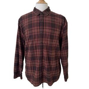 Abercrombie & Fitch Men Mulitcolor Brown Button Front Flannel Shirt Size XL